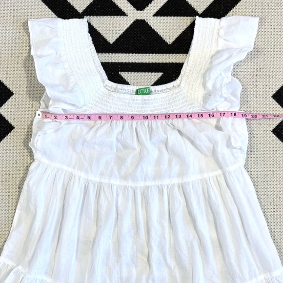 J. Crew Flutter Sleeve Voile Mini Dress in White Large - Picture 4 of 12